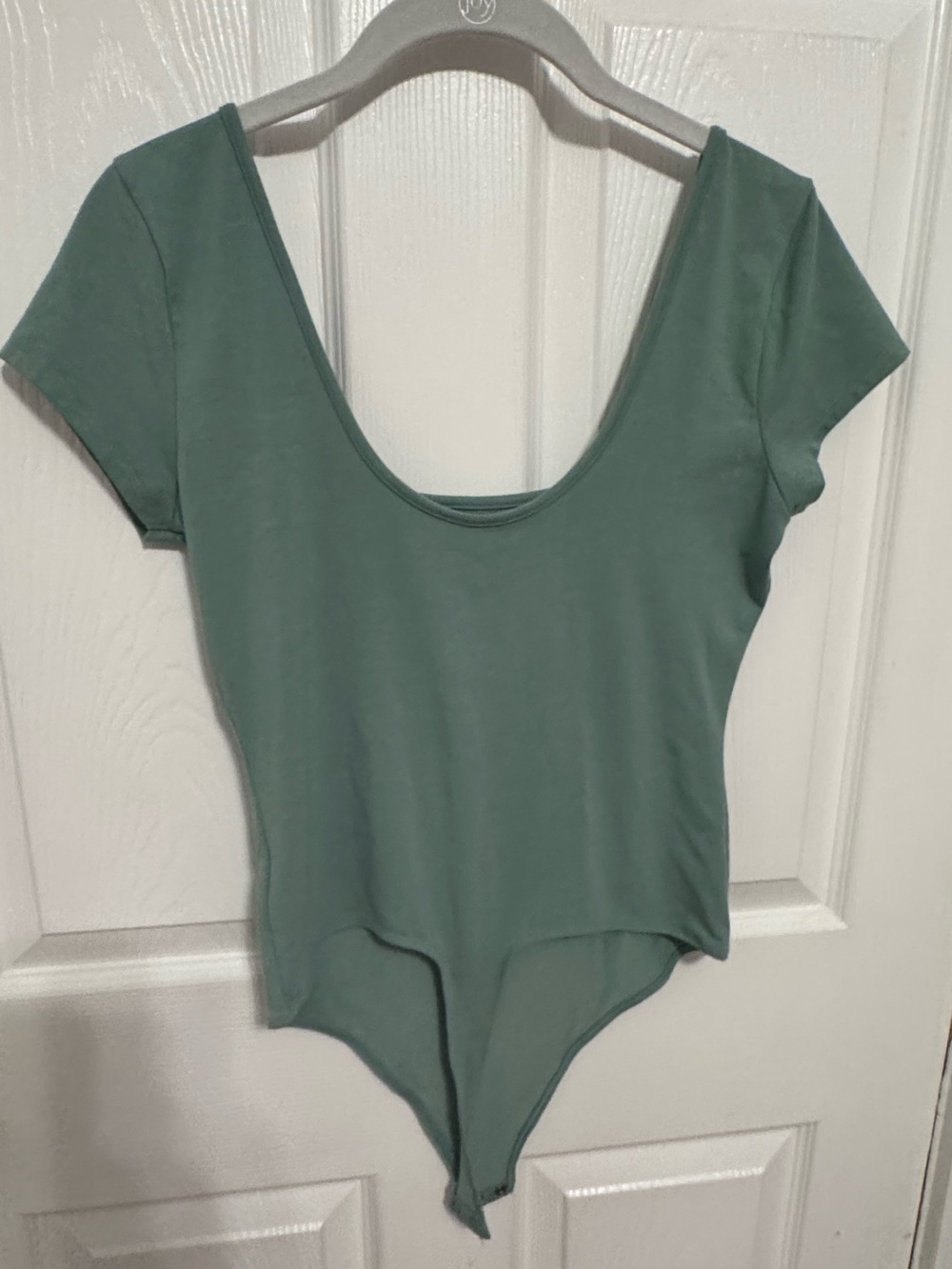 American Eagle Outfitters Scoop Neck Short Sleeve Bodysuit - Sage